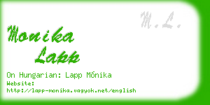 monika lapp business card
